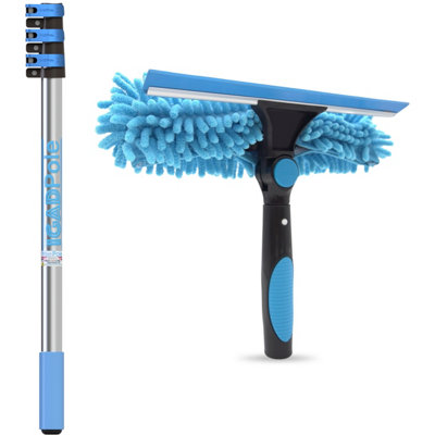 Igad Igadpole Professional Telescopic Window Cleaning Kit 5 Foot (1.3M) Extension Pole And Single Pivot 10"(25Cm) Window Squeegee
