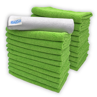 Igadcloth Set Of 20 Microfiber Cloths 40X40Cm Green from B&Q