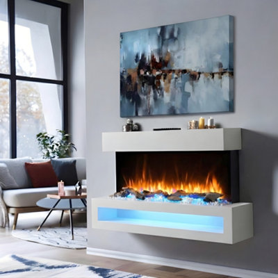 Endeavour Fires & Fireplaces White Fenwick Wall Mounted Electric Fire