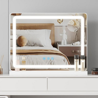  - Avc Designs Hollywood Vanity Cosmetic Mirror With Led Lights80 X 60Cm Large Makeup Mirror With Dimmable 3 Lighting Modes