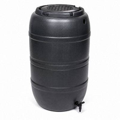 Strata 210L Black Standard Barrel Water Butt With Tap & Child-Safe LidRainwater Collection Tank