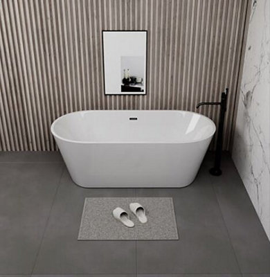 D Pro T Bathrooms Eclipse 1700mm White Freestanding Acrylic Double Ended Bath Deep Soaking Tub from B&Q