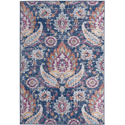 The Rugs Marrakech Collection Vintage Rugs In Multicolour 420 Purple/Dark/Light