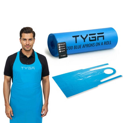 TYGA Store Tyga Disposable Aprons On A RollEasy Dispense Apron For MedicalCleaningPaintingHairdressers & ChefsPpe Blue (200) from B&Q