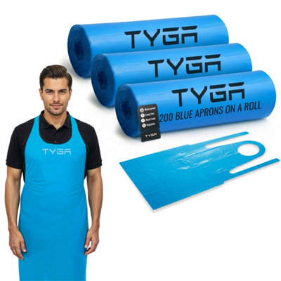 TYGA Store Tyga Disposable Aprons On A RollEasy Dispense Apron For MedicalCleaningPaintingHairdressers & ChefsPpe Blue (600) from B&Q