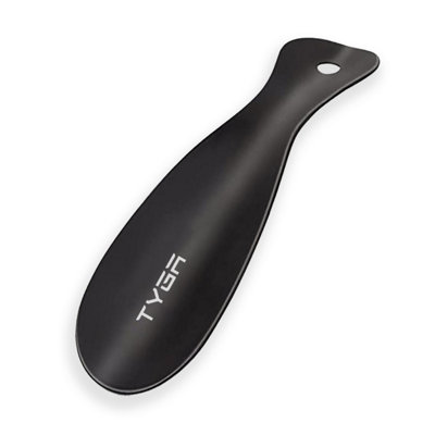 TYGA Store Tyga Metal Shoe HornShort 19Cm Shoehorn Lazy Shoe HelperSmall Shoe Horns With HookFor MenWomen And KidsBlack (Pack Of 1) from B&Q