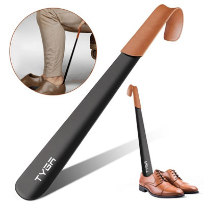 B&Q -  Tyga Metal Shoe Horn42Cm Long Handled Shoehorn With Leather Handle StrapBlack (Pack Of 1)