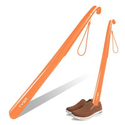 TYGA Store Tyga Shoe Horn Extra Long Handled 23 Inches58CmComfortableElongatedOrange (Pack Of 1) from B&Q