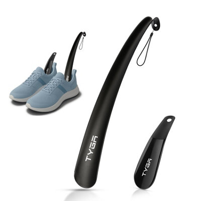 TYGA Store Tyga Black Shoe Horn SetPlastic Shoehorn For MenWomen & KidsFlexible & Snap-Proof (43Cm & 16Cm) Black Pack Of 2 from B&Q