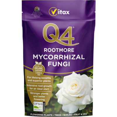 Vitax Q4 Rootmore Mycorrhizal Fungi 250G Organic Root Stimulant With Seaweed And Biostimulants For Roses Shrubs And Edibles from B&Q