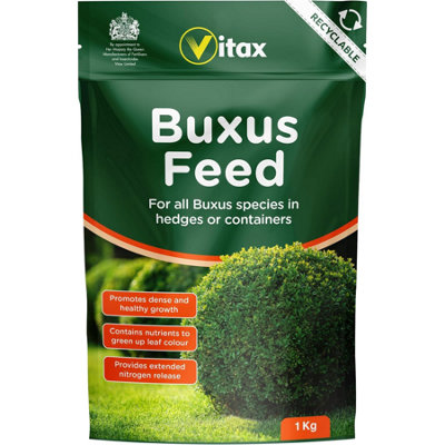 Vitax Buxus Feed 1Kg Specialist Fertilizer For Box Hedges And Topiary With Nitrogen For Green Growth And Blight Defense from B&Q