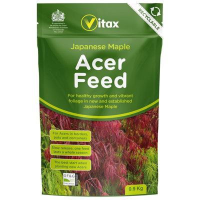 B&Q Vitax Acer Feed, Suitable For All Japanese Maple In Borders, Pots & Containers, Promotes For Strong Healthy Growth: Pouch 0.9Kg