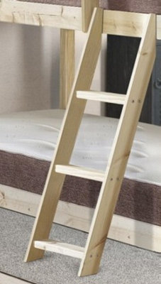 Strictly Beds and Bunks Cabin Bed Replacement LadderSolid Pine Slanted Hook Over Bunk Bed Ladder from B&Q