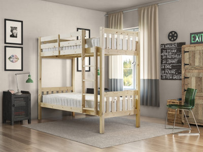 Strictly Beds And Bunks Cypress Heavy Duty Pine Bunk Bed3Ft Single from B&Q