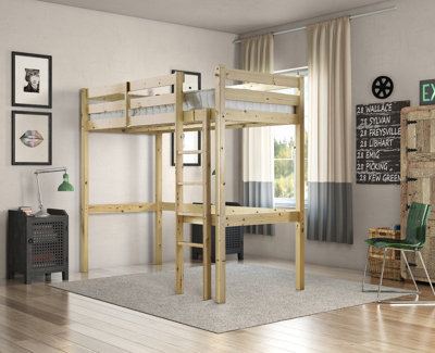 Strictly Beds And Bunks Icarus Heavy Duty Pine High Sleeper Bunk Bed3Ft Single from B&Q