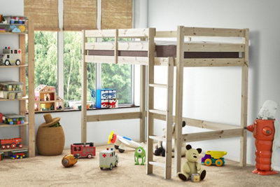 Strictly Beds And Bunks Tango Heavy Duty Pine High Sleeper Bunk Bed4Ft Small Double from B&Q
