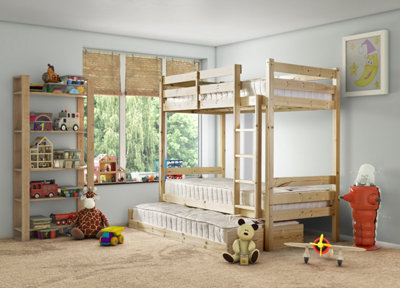 Strictly Beds And Bunks Everest Heavy Duty Guest Pine Bunk Bed3Ft Single from B&Q