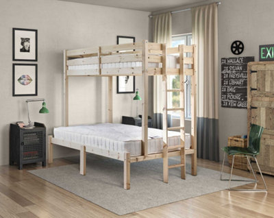 Strictly Beds And Bunks Duke Heavy Duty Triple Sleeper Pine Bunk Bed4Ft Small Double from B&Q