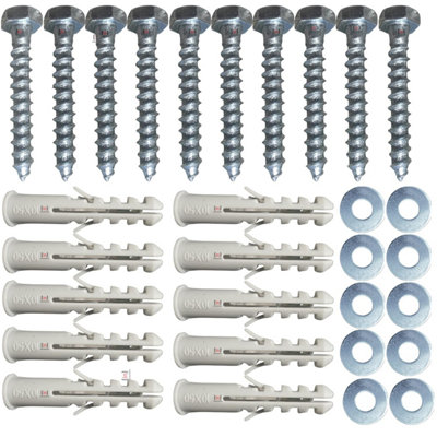 Inbrackets Heavy Duty M8X50mm Masonry Wall Screws With Plugs And Washers For Tv Bracket Satellite Dish And Shelf Mount Pack Of 10 from B&Q