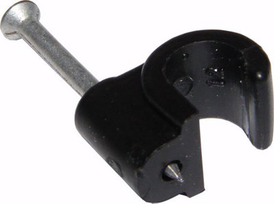 Inbrackets Round Cable Clips 6mm-7mm Premium Coax Clips Cleats For Rg6 Rg7 Ct100 Wf100 Cables Black Pack 50 from B&Q