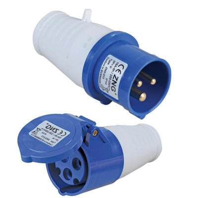 Inbrackets Caravan Hook Up Male Site Connector & Female Site Connector 2P+E 16A Ip44 from B&Q