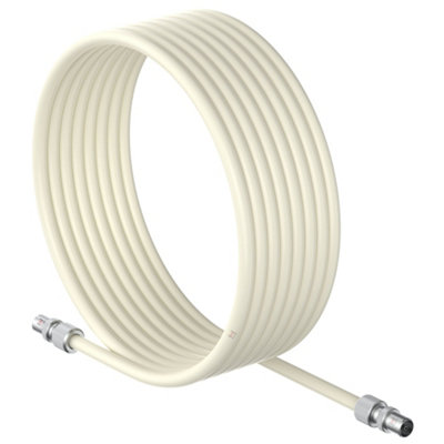 Inbrackets Tv Aerial Coax Cable Rf Lead Male Plug To Plug With Coupler Rg6 White 10 Metres from B&Q