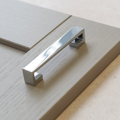 96mm Polished Chrome Square D Handle from B&Q
