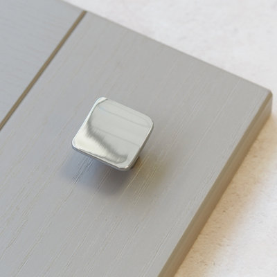 32mm Polished Chrome Square Knob from B&Q