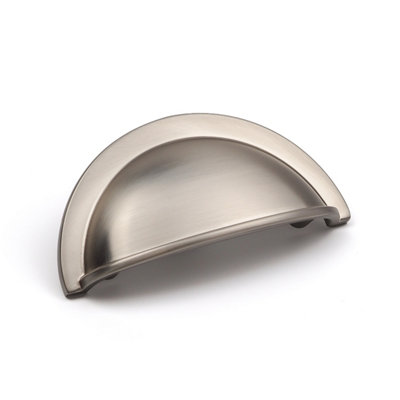 Brushed Nickel Cup Handle & Coordinating Round Knobs - Image 7