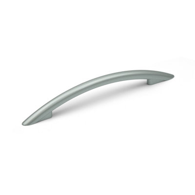  - 128mm Matt Chrome Cabinet Handle Silver Grey Bow Pull