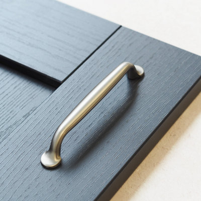128mm Brushed Nickel D Cabinet Handle from B&Q