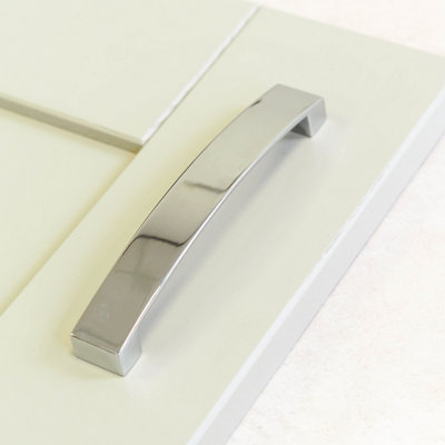  - Polished Chrome Curved Kitchen Cabinet Bow Handle 128mm Cupboard Door Drawer Pull Wardrobe Furniture Replacement