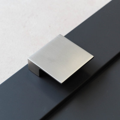 60mm Brushed Nickel Square Knob from B&Q