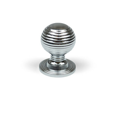  - 28mm Polished Chrome Cabinet Knob With Backplate Reeded Silver Kitchen Cupboard Door Drawer Pull