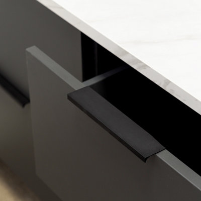  - 190mm Matt Black Pull Cabinet Handle