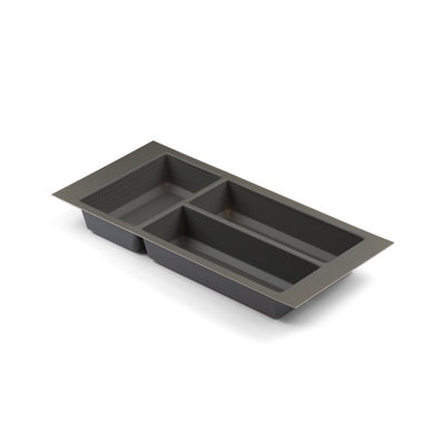 Textured Grey Cutlery Tray For 300mm Grass Scala Kitchen Drawer 430mm Length X 206mm Width X 50.5mm Height 3 Compartments from B&Q
