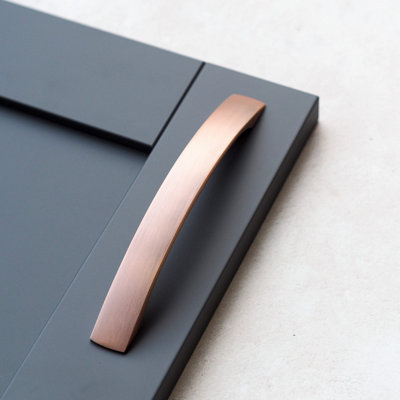  - 160mm Copper Cabinet Handle Brushed Antique Rose Gold Bridge Kitchen Cupboard Door Drawer Pull Wardrobe Furniture Replacement