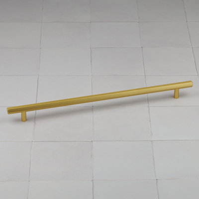 320mm Brushed Brass Hexagon Bar Handle from B&Q