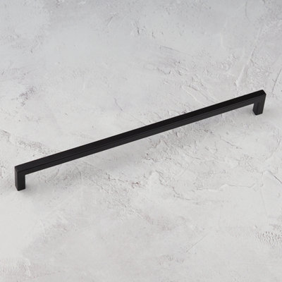 320mm Matt Black Cabinet Handle Square Cupboard Door Drawer Pull Wardrobe Furniture Replacement Upcycle from B&Q