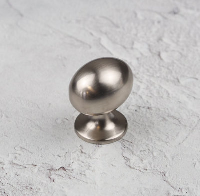 31mm Brushed Nickel Cabinet Knob Grey Cupboard Door Drawer Handle Pull Bathroom Bedroom Wardrobe Furniture Replacement Upcycle from B&Q