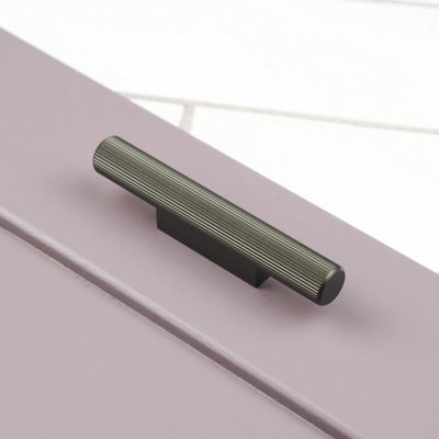 B&Q Dark/Grey/Anthracite 32Mm Cabinet Pull Textured Grooved Kitchen Cupboard Door Drawer Pull Bathroom Bedroom Furniture Replacement