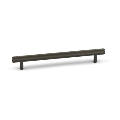 B&Q Dark/Grey/Anthracite 160Mm Cabinet Pull Textured Grooved Kitchen Cupboard Door Drawer Pull Bathroom Bedroom Furniture Replacement