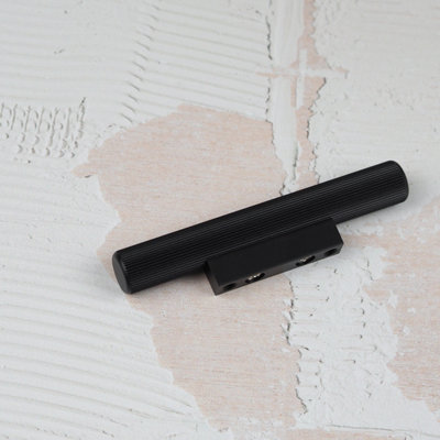 B&Q 32Mm Matt Cabinet Pull Textured Grooved Kitchen Cupboard Door Drawer Pull Bathroom Bedroom Wardrobe Furniture Replacement Black