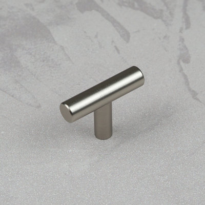B&Q 48Mm Brushed Nickel Cabinet Knob Kitchen Cupboard Door Drawer Pull Handle Bathroom Bedroom Furniture Replacement Grey