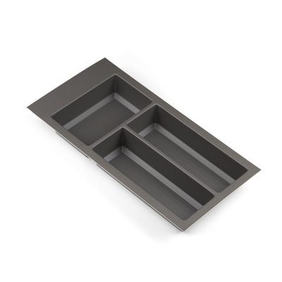 Textured Grey Cutlery Tray For 300mm Blum Tandembox Kitchen Drawer 422mm X 212mm Storage Basalt Compartment Non Slip Texture from B&Q