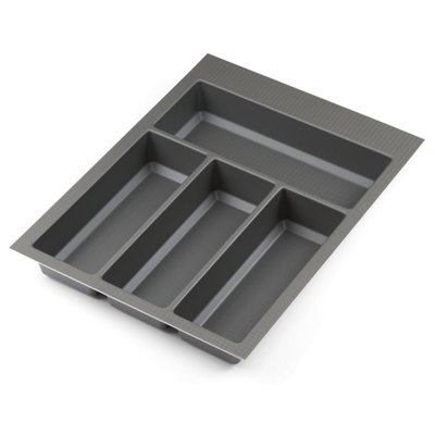 Textured Grey Cutlery Tray For 400mm Blum Tandembox Kitchen Drawer 422mm X 312mm Storage Basalt Compartment Non Slip Texture from B&Q