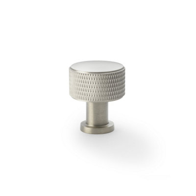 29mm Satin Nickel Knurled Cabinet Knob from B&Q