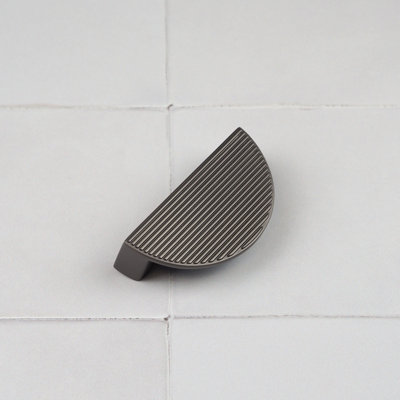 Anthracite Dark Grey Ribbed 64mm Kitchen Handle Pull Half Moon Furniture Drawer Cupboard Upcycle Wardrobe Diy from B&Q