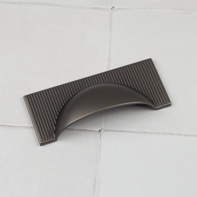 Anthracite Dark Grey Kitchen Handle 64mm Pull Cup Furniture Drawer Cupboard Upcycle Wardrobe Diy from B&Q