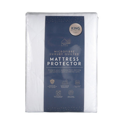  - Docoro Microfibre Quilted Mattress ProtectorSize King 25Cm Deep Fitted Elasticated Skirt